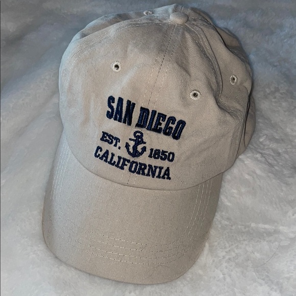Cream Classic Baseball Hat with Embroidery San Diego - Picture 1 of 1